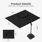 9x12 FT Outdoor Cantilever Patio Umbrella - Image 8