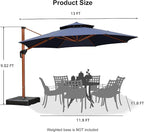 PURPLE LEAF Patio Umbrella 13ft Extra Large Wood-Grain Finish, UPF 50+ sun - Image 9