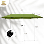 13 ft Large Double-Sided Patio Umbrella, Outdoor Umbrella, Lime | HERA'S PALACE - Image 6