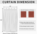 Easy-Going Outdoor Patio Curtains 2 Panels, 54x120 inch, Terra Red | Privacy - Image 6