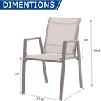 Outdoor Patio Chairs Set of 8, Ivory Beige Stackable Outdoor Chairs, - Image 6
