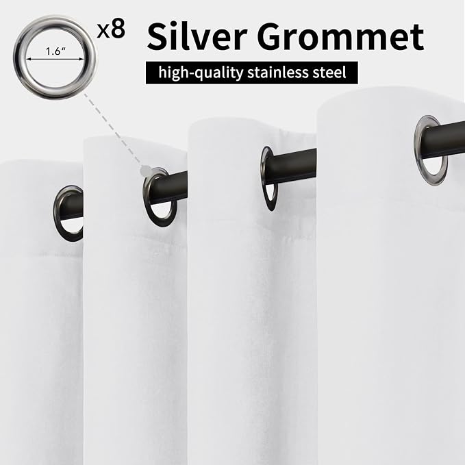 Easy-Going Outdoor Curtains for Patio 1 Panel, 54x108 inch, Weatherproof - Image 2