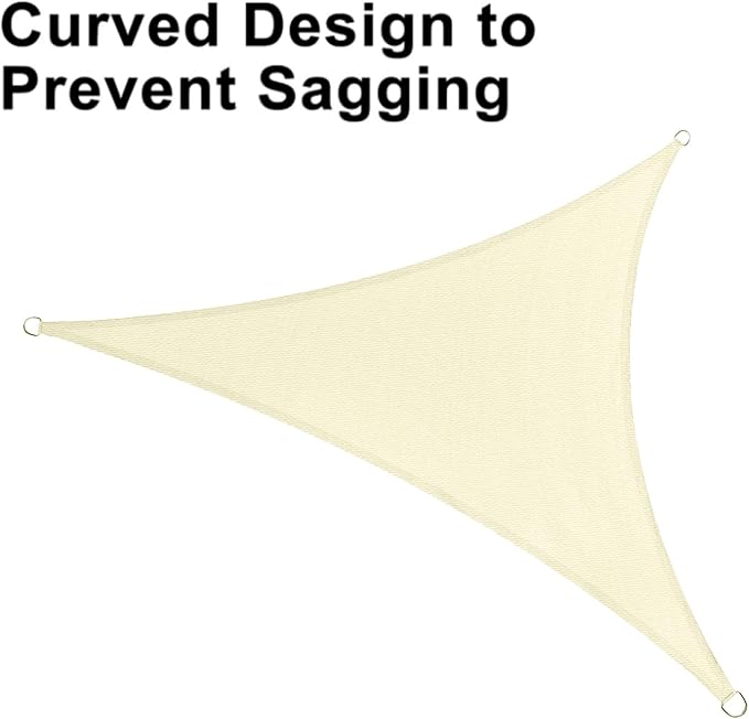 LOVE STORY Custom Size 12' x 20' x 23.3' Sun Shade Sail, Butter Cream | HDPE - Image 6