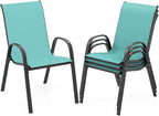 COSTWAY Patio Stackable Dining Chairs Set of 4 by COSTWAY