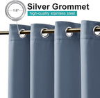 NICETOWN 2 Panels Stone Blue Blackout Outdoor Curtains - Image 3