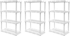 Gracious Living 3 Pack Light Duty Storage Shelves, Knect-A-Shelf 4-Shelf by GraciousLiving