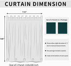 Easy-Going Outdoor Patio Curtains 2 Panels, 110x108 inch, Teal | Privacy - Image 6