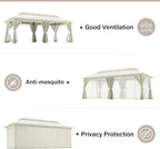 10'x20' Outdoor Gazebo, Metal Frame Heavy Duty Patio Canopy Tent Shelter - Image 5