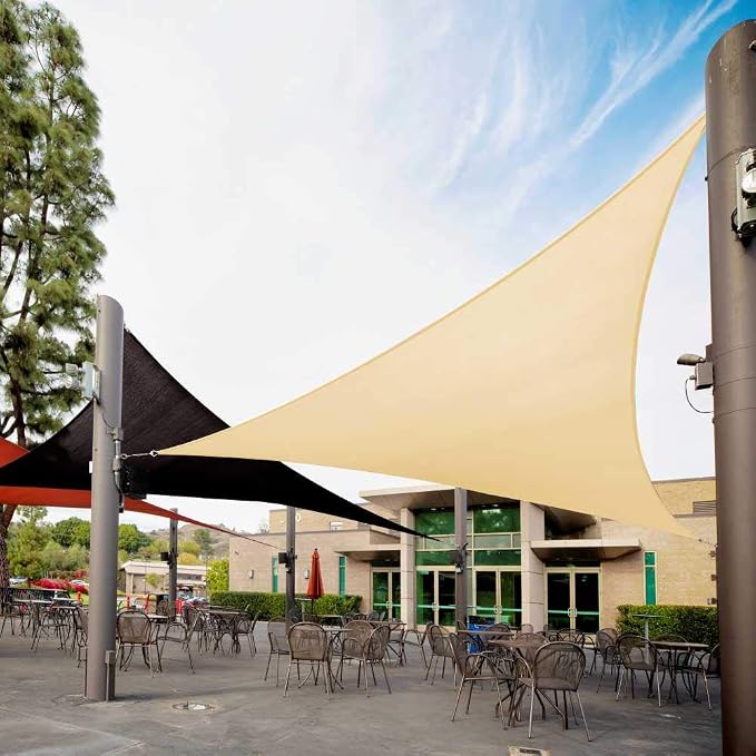 Royal Shade 14' x 14' x 14' Beige Triangle Sun Shade Sail Order to Make RTAPT8 by RoyalShade