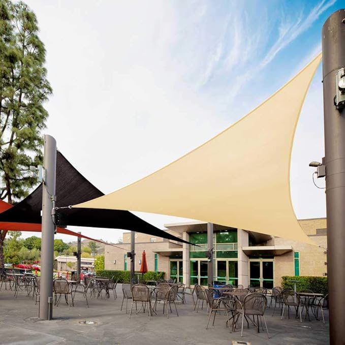 Royal Shade 22' x 22' x 22' Beige Triangle Sun Shade Sail Canopy Outdoor Patio by RoyalShade