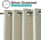 NICETOWN 2 Panels Beige Outdoor Curtains - Image 2