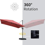 PURPLE LEAF Patio Umbrella 9' x 11.5' Rectangle All-Day Shade Control Terra | - Image 6