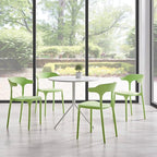 Modern Stackable Dining Chair Set, No Assembly, Plastic Chair, Patio Chair - Image 2