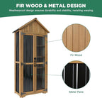 Ketive Outdoor Storage Cabinet, Wood & Metal Storage Shed - Image 3