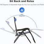 Nazhura Set of 2 Relaxing Recliners Patio Chairs Adjustable Steel Mesh Zero - Image 4