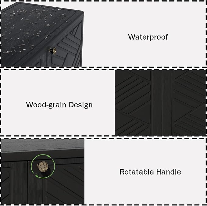 Mrosaa Storage Box Outdoor Caninet, Resin Indoor Storage Box Waterproof Outdoor - Image 5