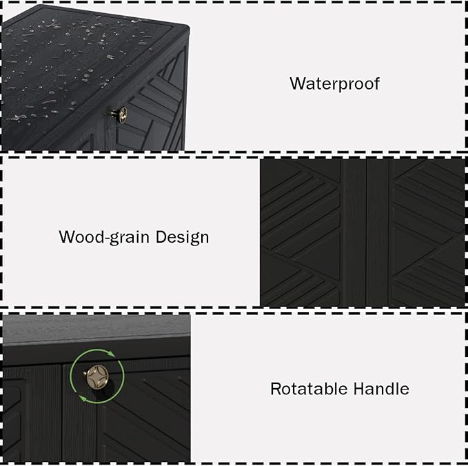 Mrosaa Outdoor/Indoor Storage Box, Resin and Plastic Storage Cabinet Waterproof - Image 5