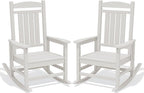 Oversized Outdoor Rocking Chairs Set of 2, HDPE Porch Rocker by KINGYES