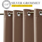 NICETOWN 2 PCs Outdoor Curtains Waterproof Fixed Bottom W52xL95 Tan | Thermal - Image 4