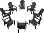 THOEOE Stackable Adirondack Chair Set of 8, HDPE All-Weather Fire Pit Chair | by THOEOE