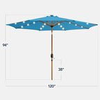 Best Choice Products 10ft Solar Market Patio Umbrella w/Woodgrain Pattern Pole - Image 2