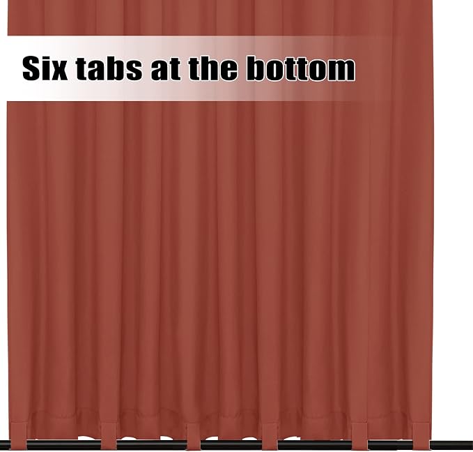 Easy-Going Outdoor Curtains for Patio 1 Panel, 150x108 inch, Terra Red | - Image 4