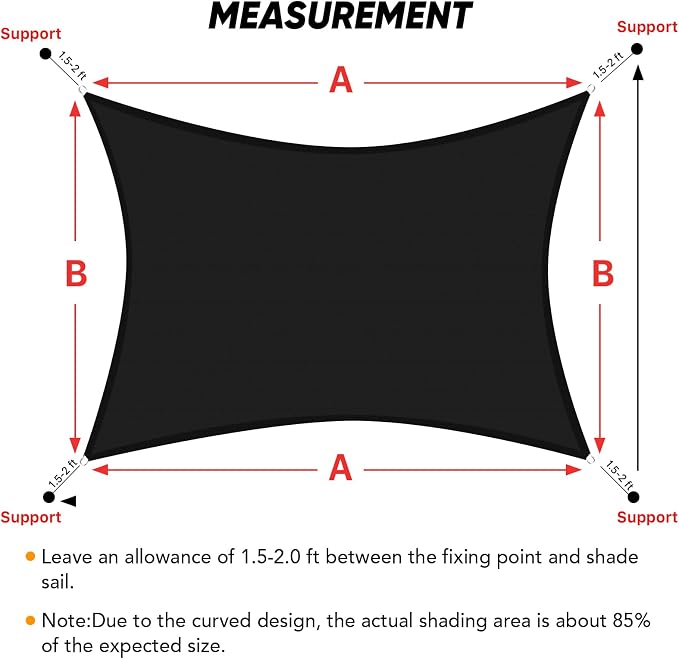 Shade&Beyond Custom Sun Shade Sail 8'x12'RectangleSun Sail Shades Patio UV - Image 5