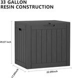33 Gallon Outdoor Deck Box, Lockable Waterproof Outdoor Storage Boxes - Image 4