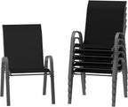 Amopatio Patio Chairs Set of 6, Outdoor Stackable Dining Chairs by Amopatio