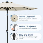 GarveeLife 9FT Patio Umbrella Outdoor, Market Umbrella, Table Umbrella - Image 3