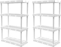 Gracious Living 2 Pack Light Duty Storage Shelves, Knect-A-Shelf 4-Shelf by GraciousLiving
