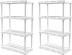 Gracious Living 2 Pack Light Duty Storage Shelves, Knect-A-Shelf 4-Shelf by GraciousLiving