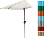 Pure Garden Half Umbrella Outdoor Patio Shade - Image 4