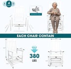 THOEOE Outdoor Rocking Chairs Set of 2, Oversized Patio Rocking Chair | HDPE - Image 2