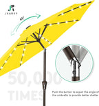 JEAREY 9' Patio Umbrella with Solar Lights, LED Umbrella, Lemon | Outdoor Table - Image 4