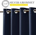NICETOWN Patio Curtains Outdoor Waterproof W100 x L95 in Navy 2 PCs | Windproof - Image 5