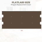 slashome 200" x 103" Pergola Replacement Canopy, Fits L-PG152PST-B, Coffee | - Image 3