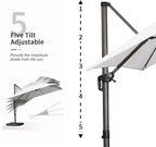 PURPLE LEAF Patio Cantilever Umbrella 10' x 13' Large Space - Image 7