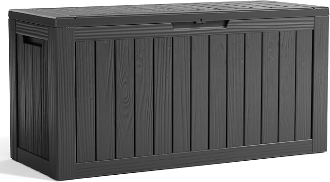 DRATO 85 Gallon Outdoor Storage Box Waterproof, Lockable Resin Deck Box | by DRATOprovidesawarmandcozy