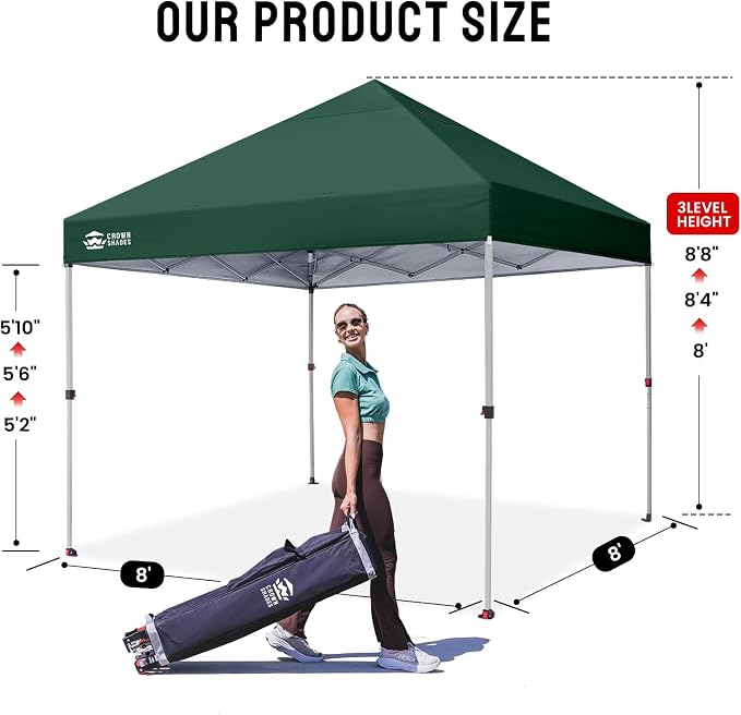 CROWN SHADES 8x8 Pop Up Canopy Tent - Image 5