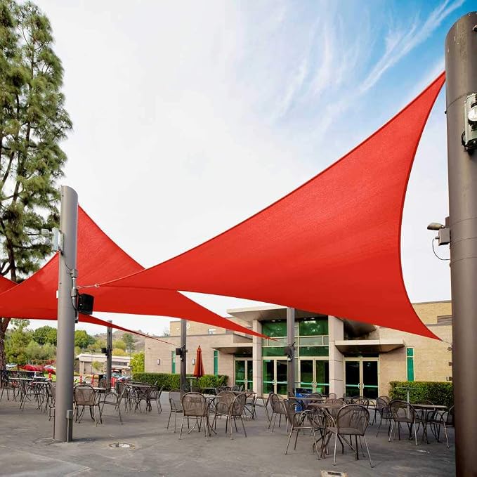 Royal Shade 22' x 22' x 22' Red Triangle Sun Shade Sail Canopy Outdoor Patio by RoyalShade