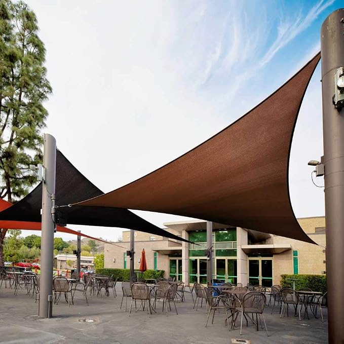 Royal Shade 14' x 14' x 14' Brown Triangle Sun Shade Sail Canopy Outdoor Patio by RoyalShade
