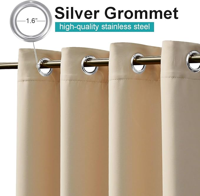 NICETOWN 2 Panels Biscotti Beige Outdoor Curtains - Image 3