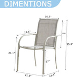 Stackable Patio Chairs Set of 4, Outdoor Dining Chairs - Image 2