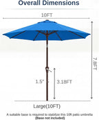 10FT Patio Umbrella, Outdoor Umbrella - Image 8