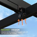 Aoxun 10'x12' Outdoor Retractable Pergola, Upgraded Adjustable Sun Shade Canopy - Image 3