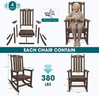 THOEOE Outdoor Rocking Chairs Set of 2, Oversized Patio Rocking Chair | HDPE - Image 7