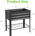 Raised Garden Bed with Legs and Shelf, Standing Raised Beds - Image 2