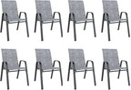 Patio Dining Chairs Set of 8, Outdoor Stackable Dining Chairs by TQKVIPI