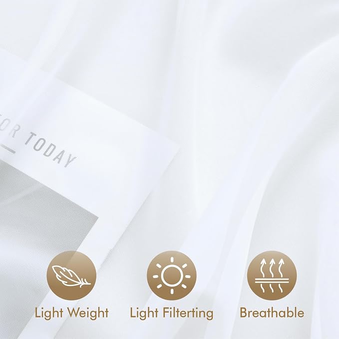 MIULEE White Outdoor Curtain for Patio Waterproof 4 Panels 54 x 102 Inch | - Image 6